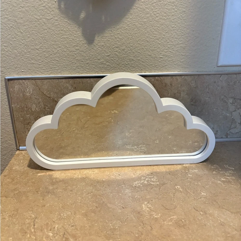 White Cloud Mirror Wall Decor - Picture 1 of 2
